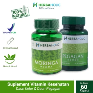 coba.herbaholic.id bundling herba kapsul suplemen vitamin kesehatan ekstrak daun kelor pegagan